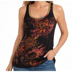 Miss Me Embellished crochet Tank Top Women's XS Black Whimigoth Festival Punk